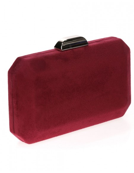Suede octogonal clutch bag with metallic clasp Lauren Lynn London Accessories - 31 