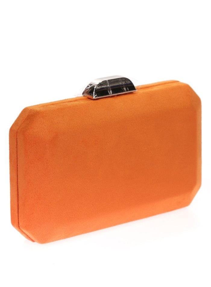 Suede octogonal clutch bag with metallic clasp Lauren Lynn London Accessories - 36 