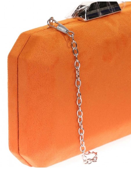 Suede octogonal clutch bag with metallic clasp Lauren Lynn London Accessories - 38 