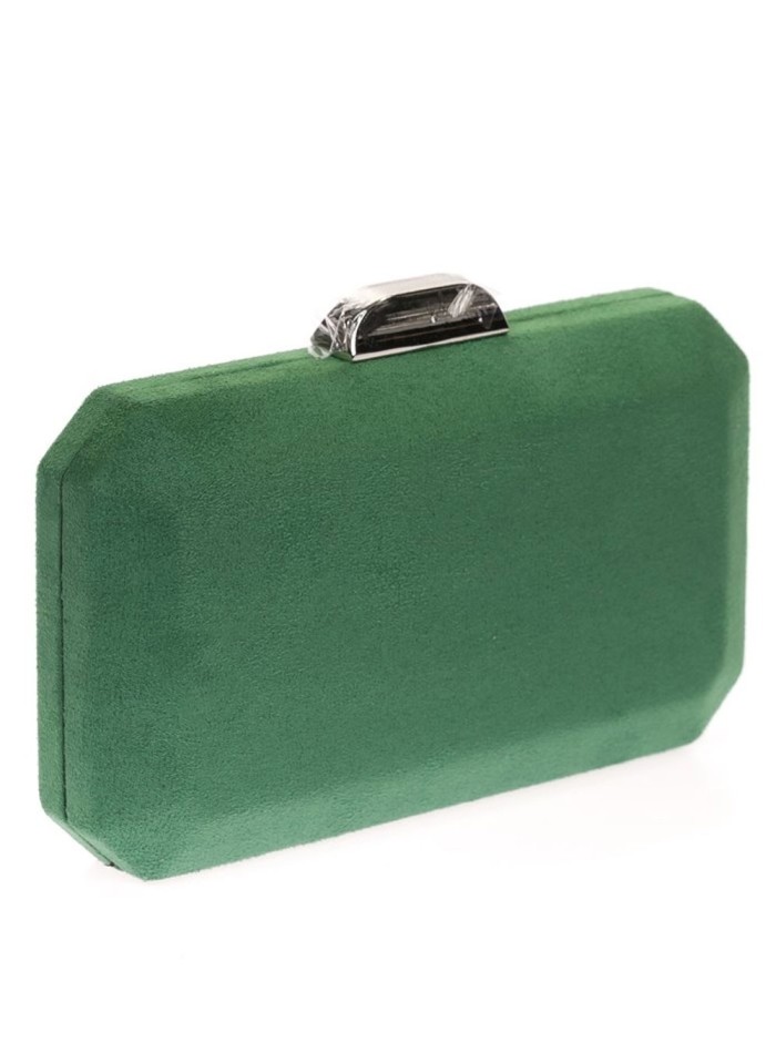 Dark green outlet suede clutch bag