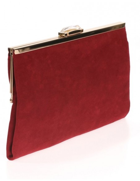 Suede party clutch with rhinestone fastening Lauren Lynn London Accessories - 11  Suede party clutch with rhinestone fastening Lauren Lynn London Accessories - 11