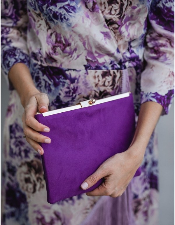 copy of Cartera de fiesta antelina y cierre pedrería Lauren Lynn London Accessories - 2