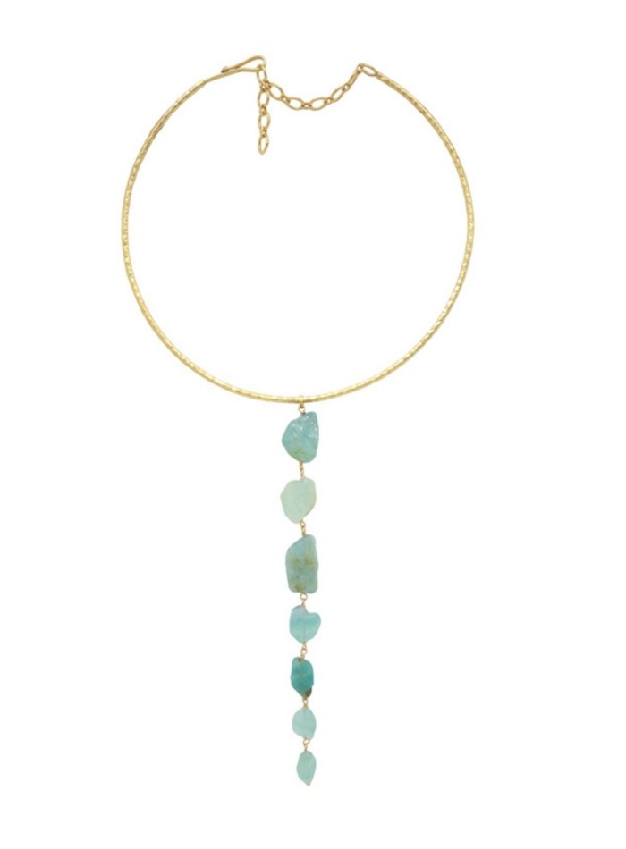 Pendant necklace with aqua green stones Acus complementos - 3