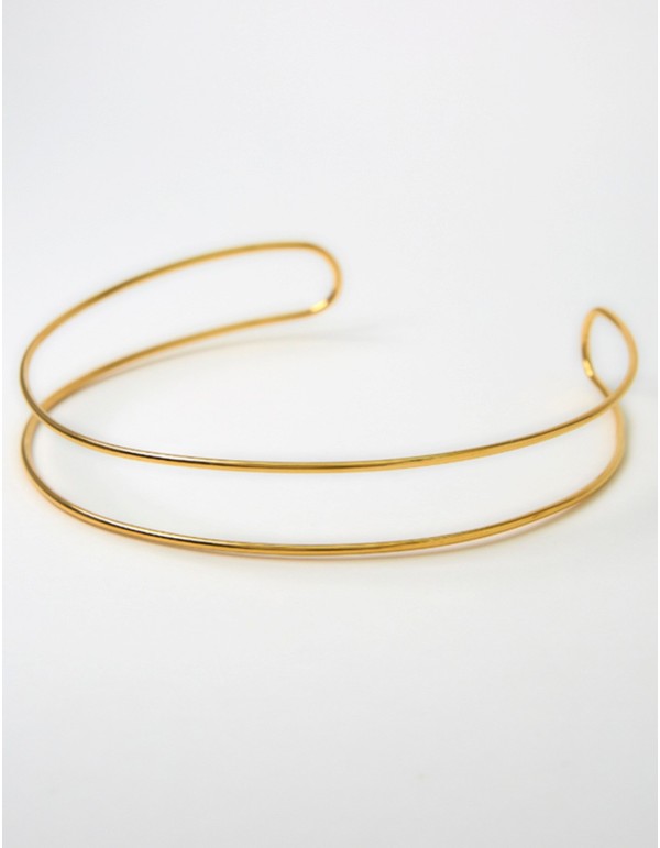 Choker básico doble aro dorado