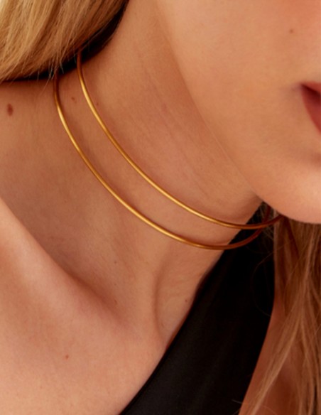 Choker básico doble aro dorado Lauren Lynn London Accessories - 3 Choker básico doble aro dorado Lauren Lynn London Accessories - 3