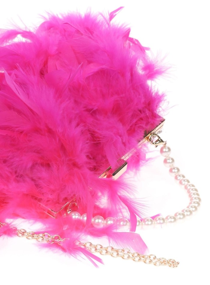 Sac de fête avec plumes et poignée en perles...