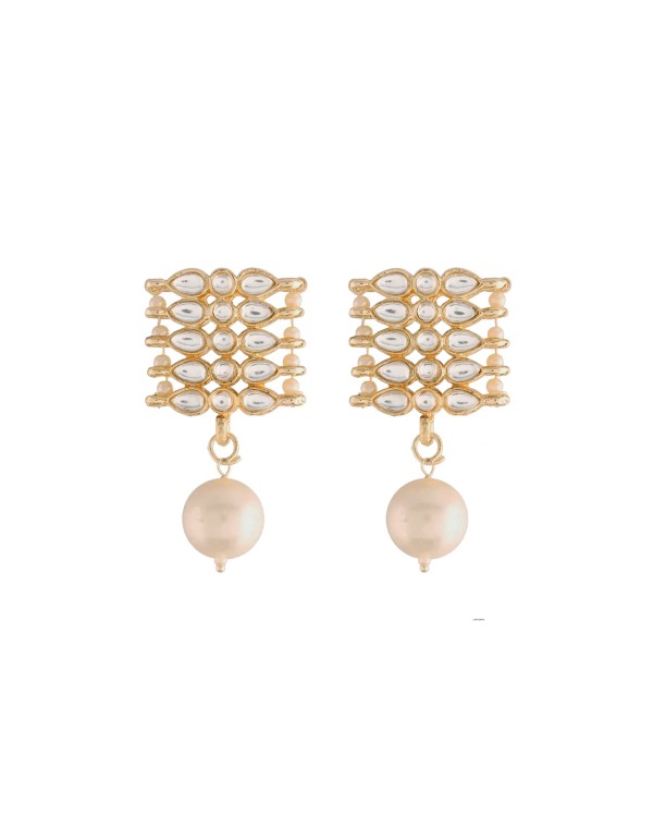 Pendientes de fiesta con cristales y perla colgante 2