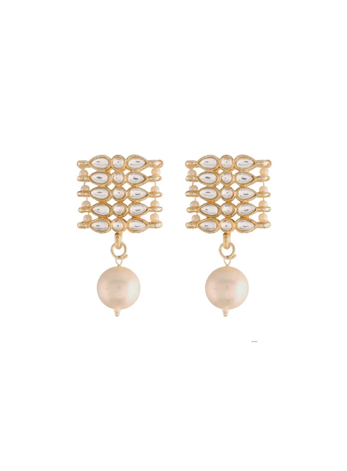 Pendientes de fiesta con cristales y perla colgante