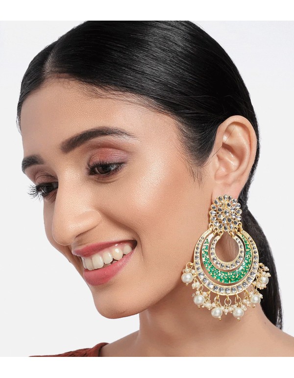 Lacquered party earrings inlaid with zircons and pearls. 2