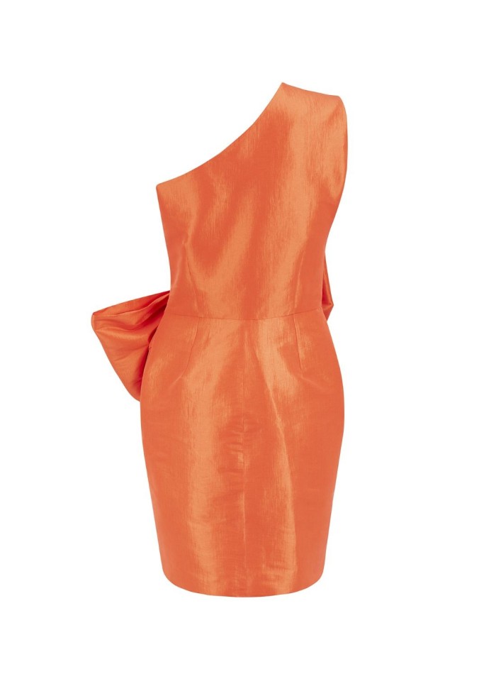 Vestido corto de fiesta con lazada y escote...