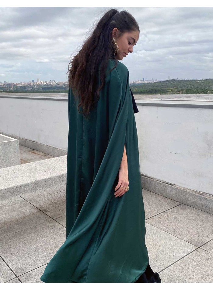 Reversible Satin/chiffon cape for wedding guests
