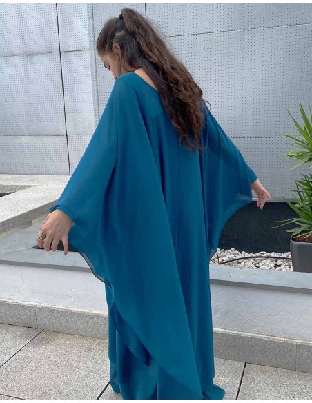 Multi-position wedding guest cape in chiffon