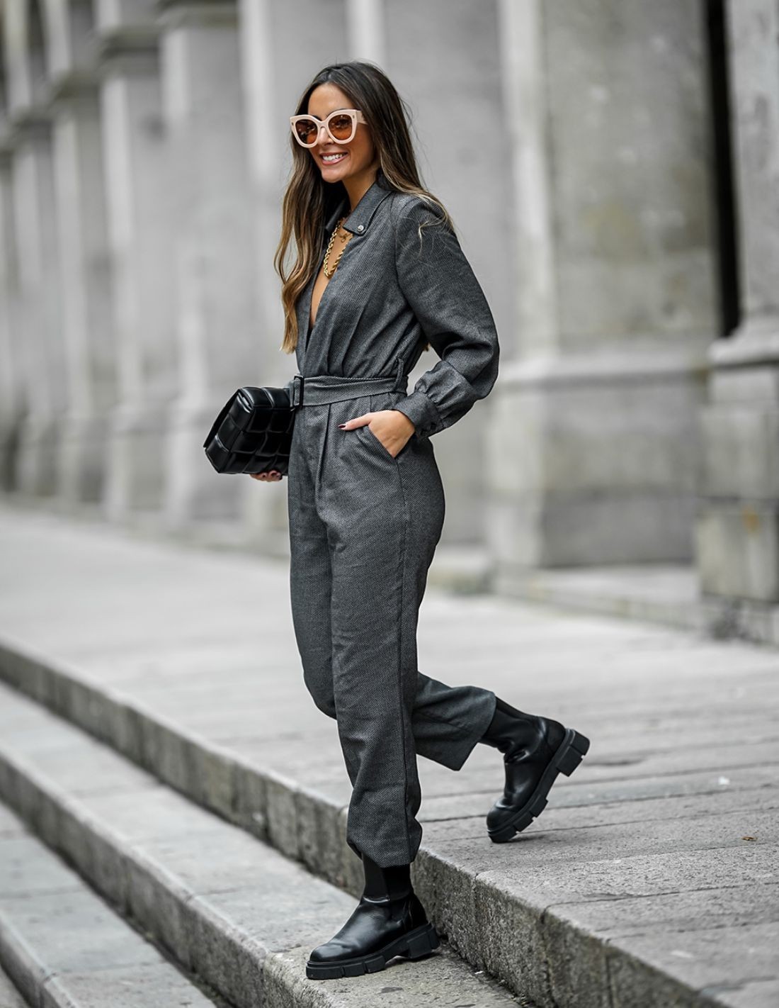 Party jumpsuit with long sleeves | INVITADISIMA