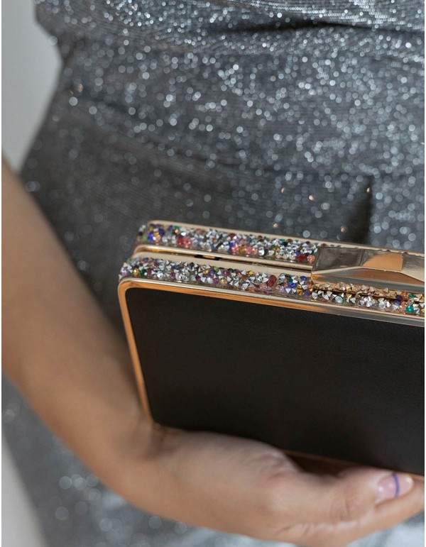 Bolso de fiesta con pedrería lateral - rectangular Lauren Lynn London Accessories - 5 2