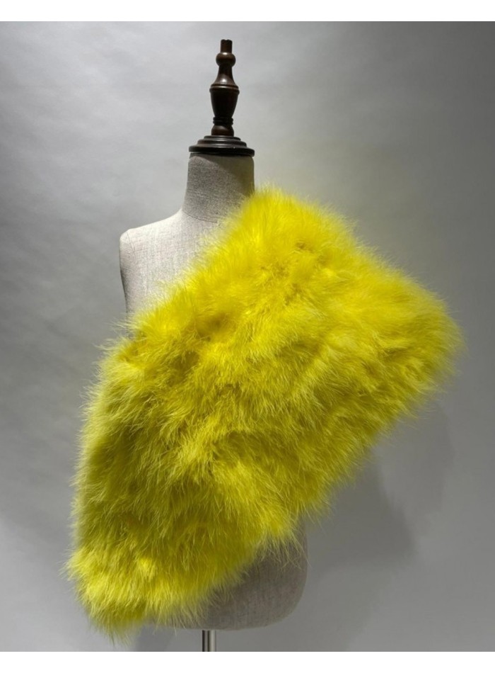 copy of Cape-Fur collar made of natural ostrich plumage in green