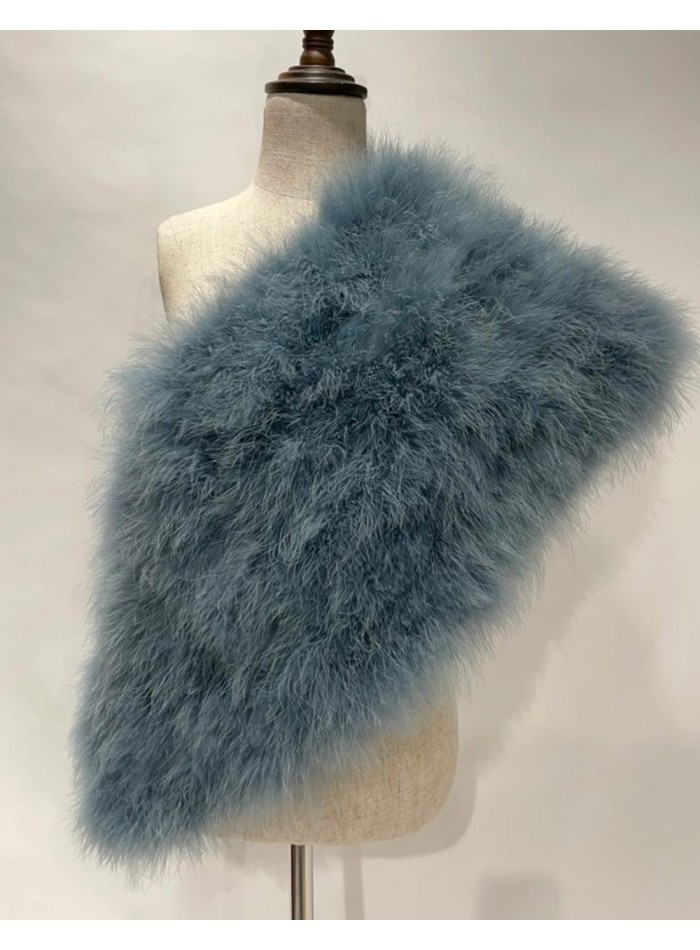 copy of Cape-Fur collar made of natural ostrich plumage in green