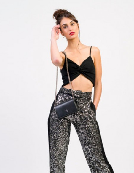 Mini bolso de fiesta con cadena metálica larga-6