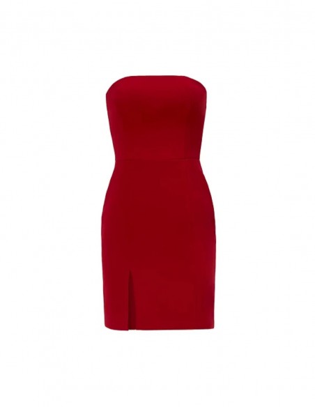 Mini vestido corto de fiesta vino con escote palabra de honor para eventos Mini vestido corto de fiesta vino con escote palabra de honor para eventos