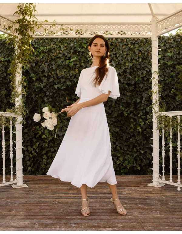 Simple midi wedding on sale dress