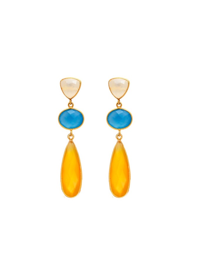 Mustard Line Earrings Welowe - 1