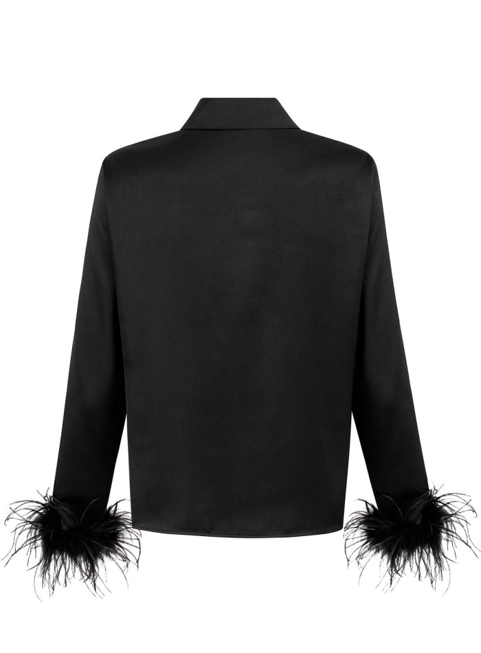 Chemise de fête avec plumes et boutons ornés de...
