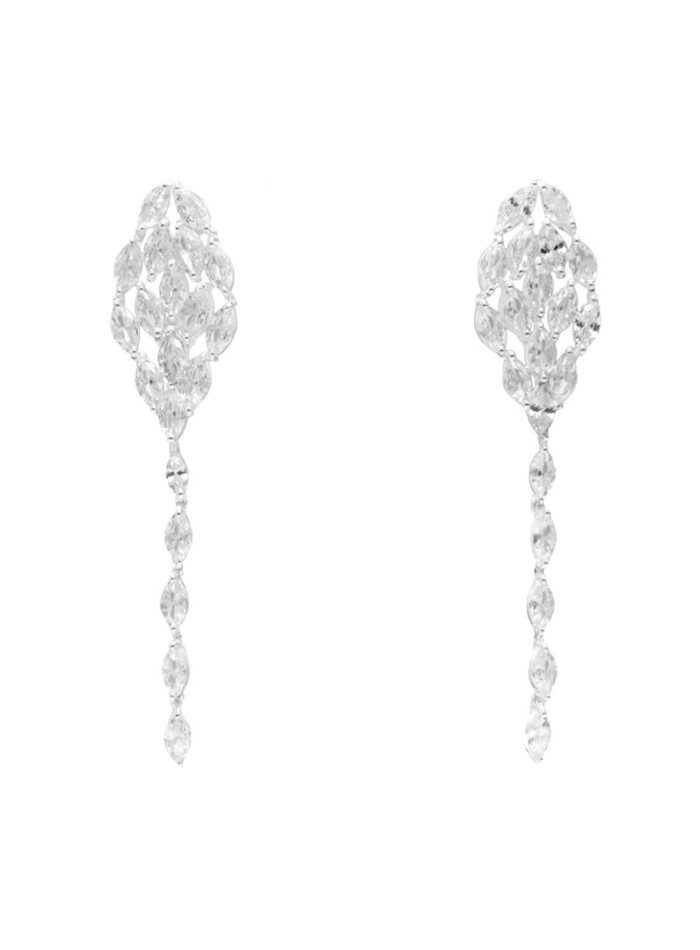 Inverted drop party earrings with encrusted crystals