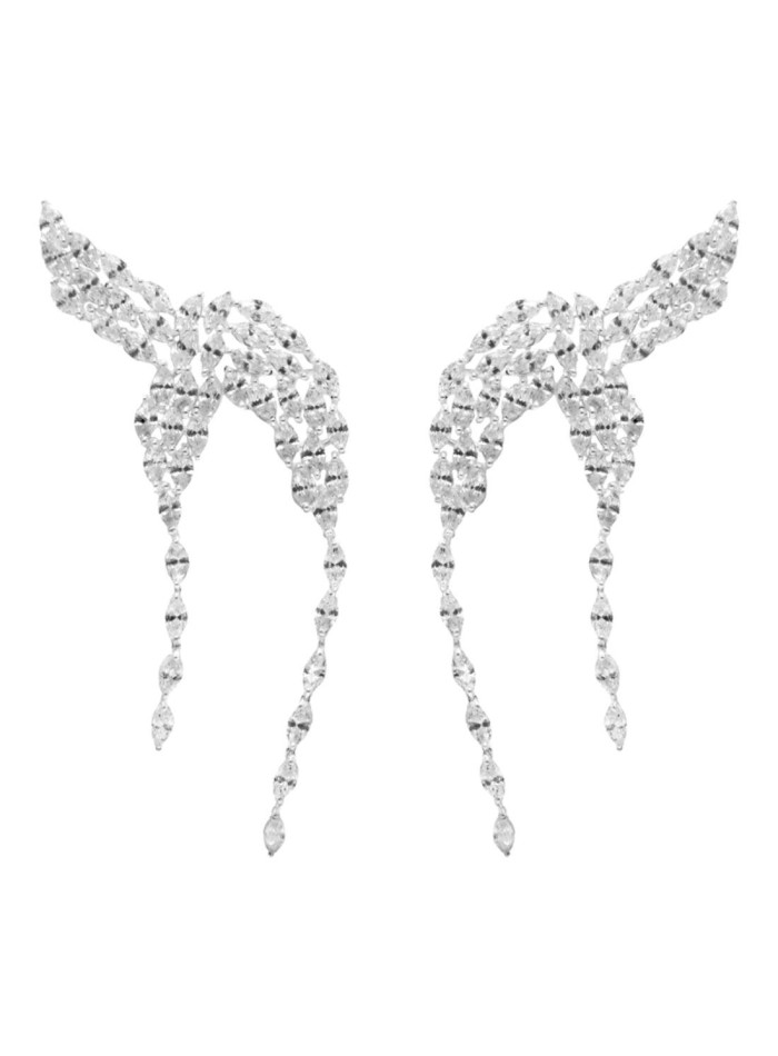 Silver plated party climbing earrings with crystals