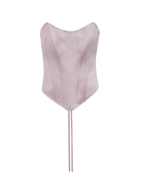 Top de fête rose poudré avec corsage en forme de cœur