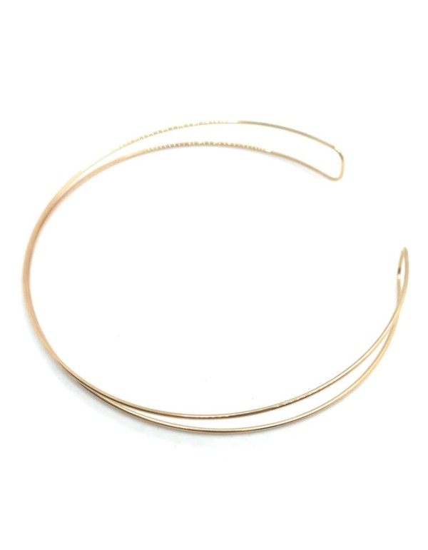 Choker dorado rígido cruzado
