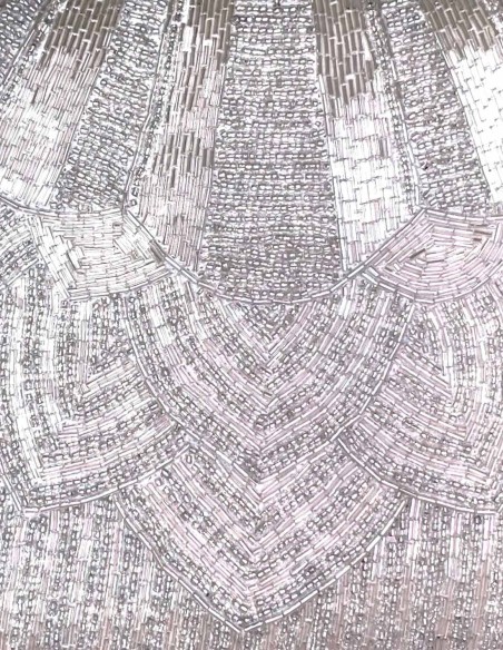 Pochette en strass blanc et argent pour les invités