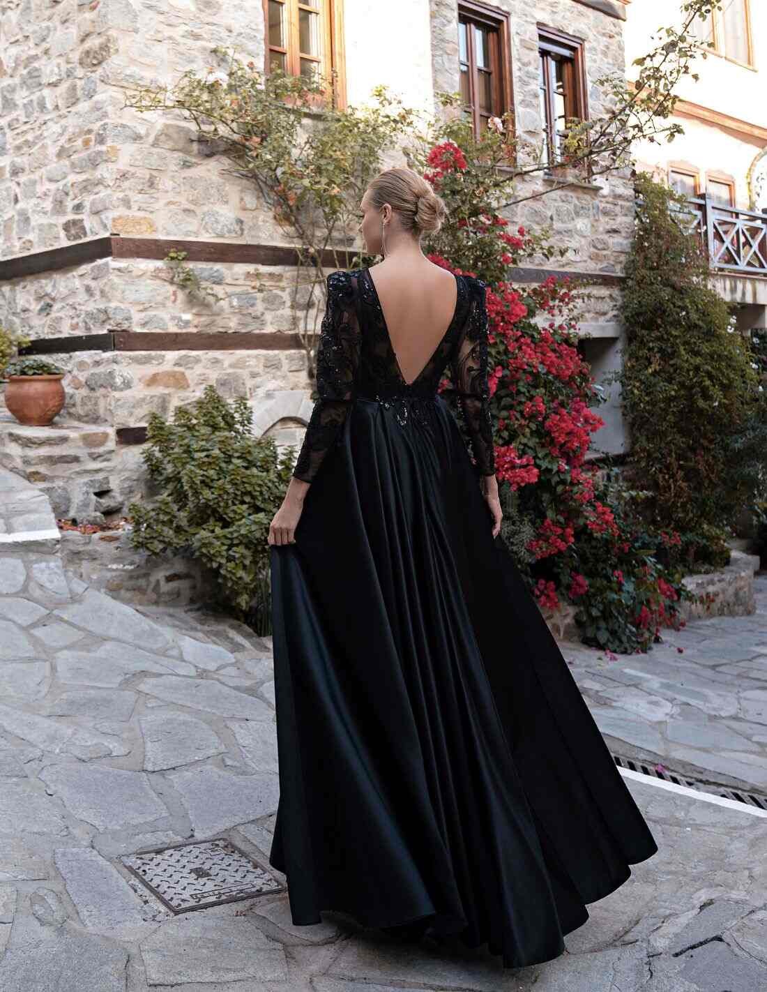 Champagne With Black Ballgown Prom Dress Vneck With Straps - $132.9768  #AM79117 - SheProm.com