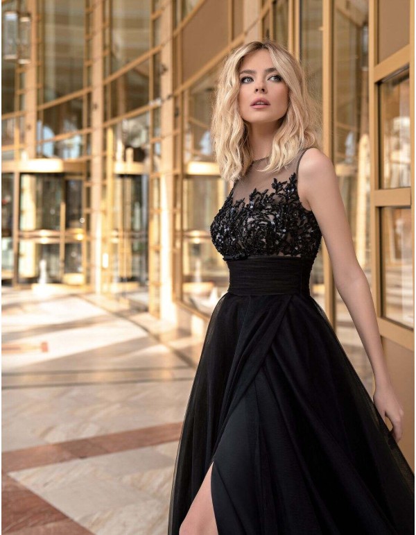 Robe de gala avec corsage brodé de strass et jupe maxi en... 2
