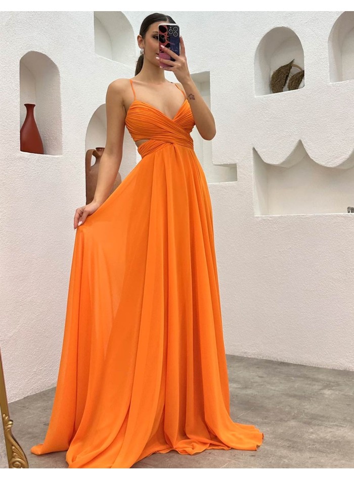 Orange elegant outlet dresses