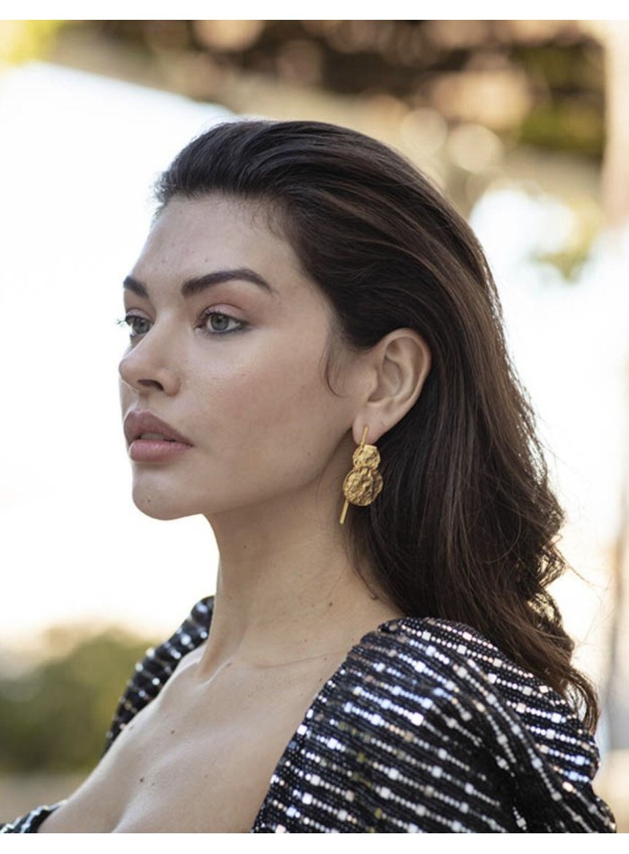 Boucles d'oreilles de fête en or avec des...