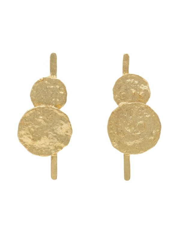 Pendientes de fiesta dorados con circulos y textura