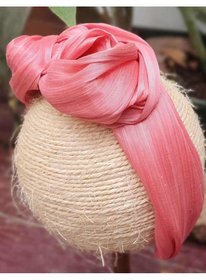 Ruffled headband with silk sinamay - various colours