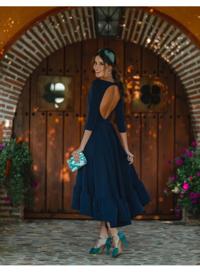 Robe de soirée midi avec dos ouvert - Invitada...
