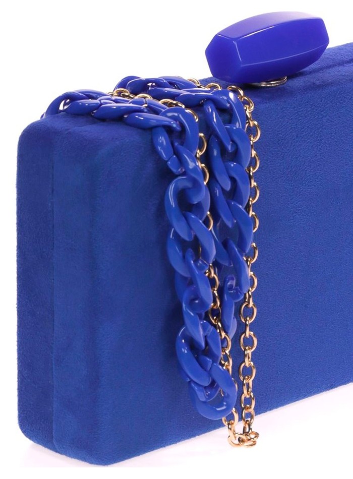 Suede evening clutch bag with a double handle...