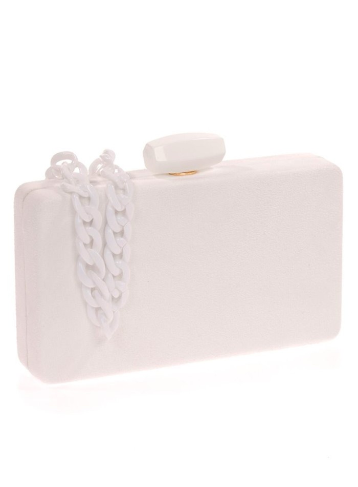 Suede evening clutch bag with a double handle...