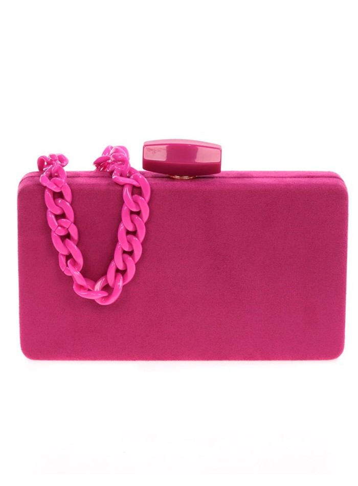 Suede evening clutch bag with a double handle option