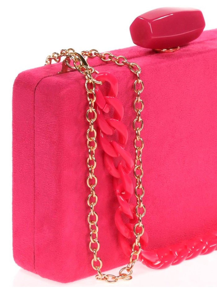 Suede evening clutch bag with a double handle...