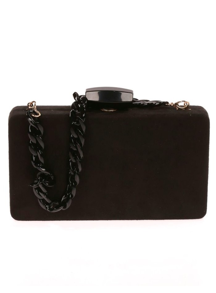 Suede evening clutch bag with a double handle option
