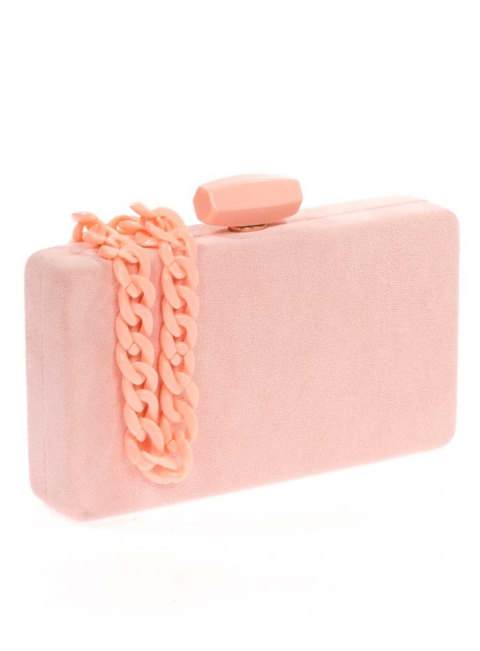Suede evening clutch bag with a double handle...