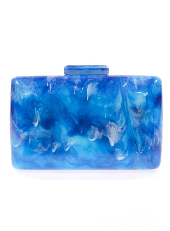 Bolso de fiesta nacarado con bordes redondeados