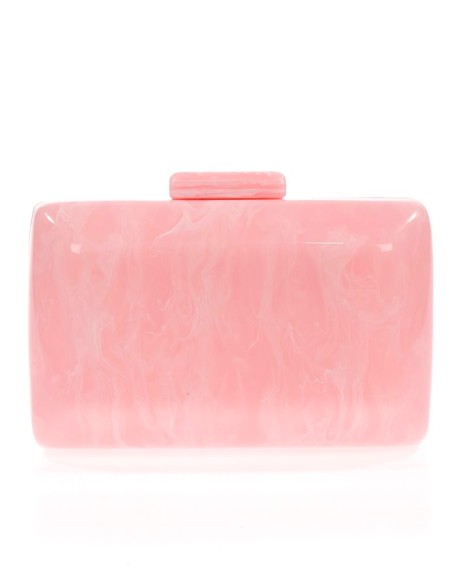 Pearly evening clutch bag with rounded edges