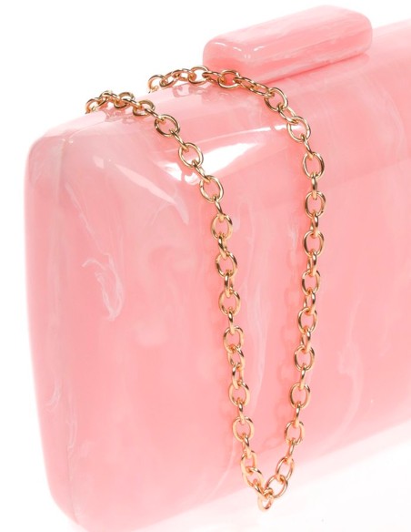 Bolso de fiesta nacarado con bordes redondeados