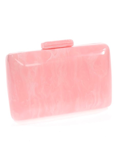 Pearly evening clutch bag with rounded edges