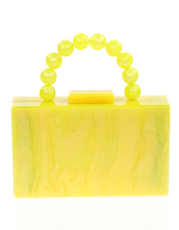 Sac de fête en nacre avec anse en perles
