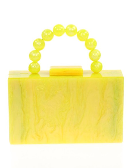 Bolso de fiesta nacarado con asa de bolitas