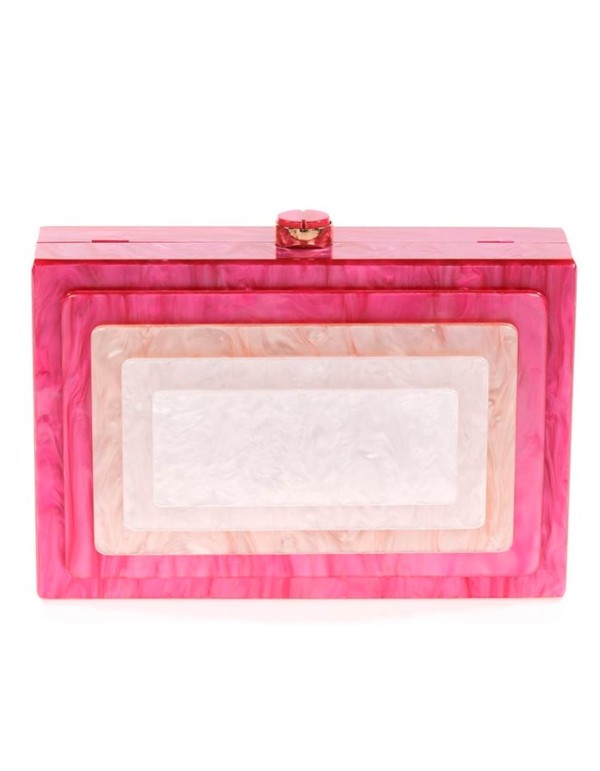 Pearly evening clutch bag with layered front detail 2